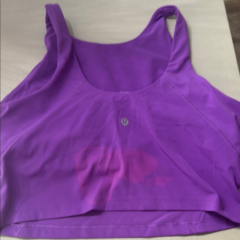 Lululemon Purple Tank Top with a little stain on back . Size 12